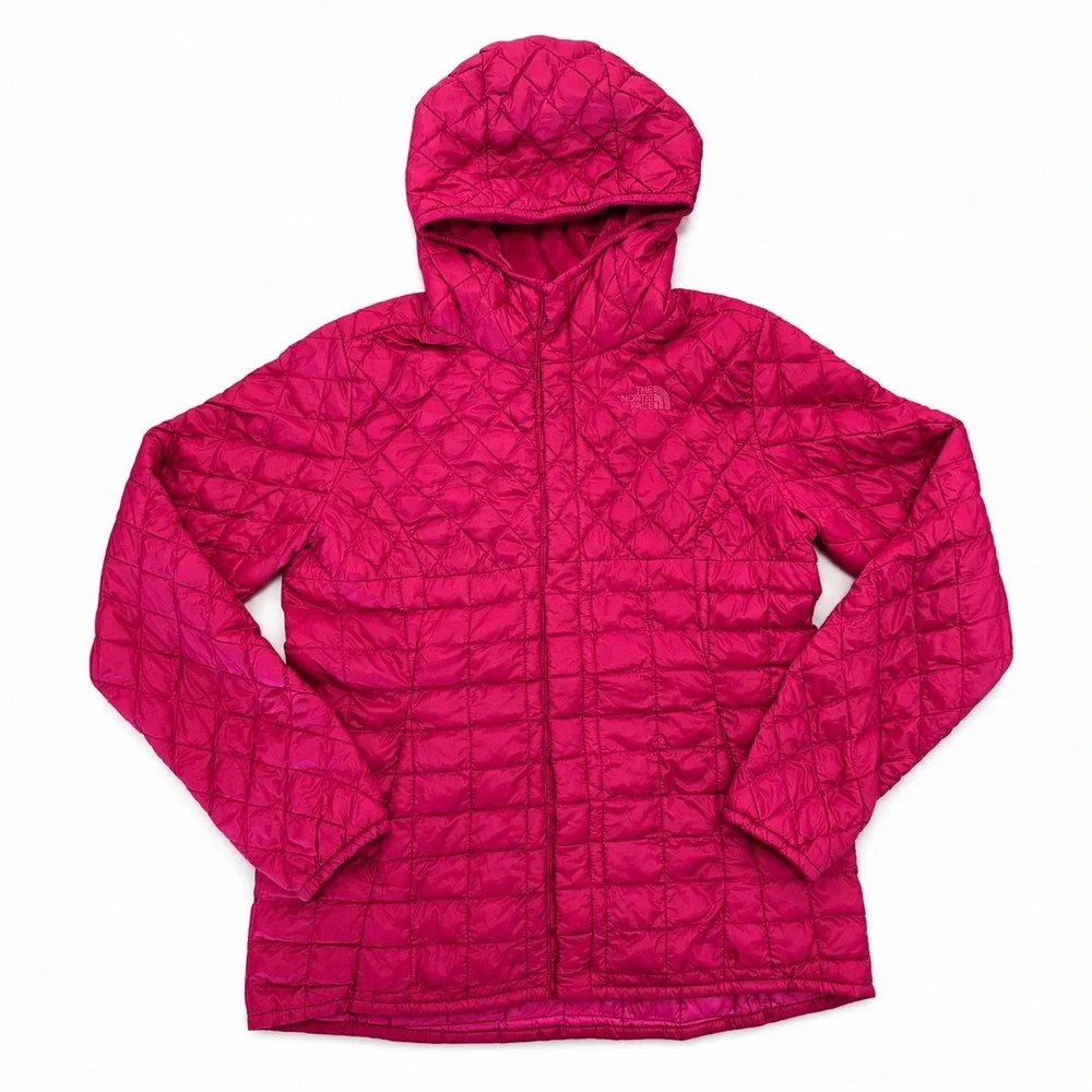 The North Face Girls XL 18 ThermoBall Jacket Pink Quilted Hooded Puffer Coat